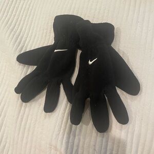 Nike Black Fleece Gloves with White Swoosh